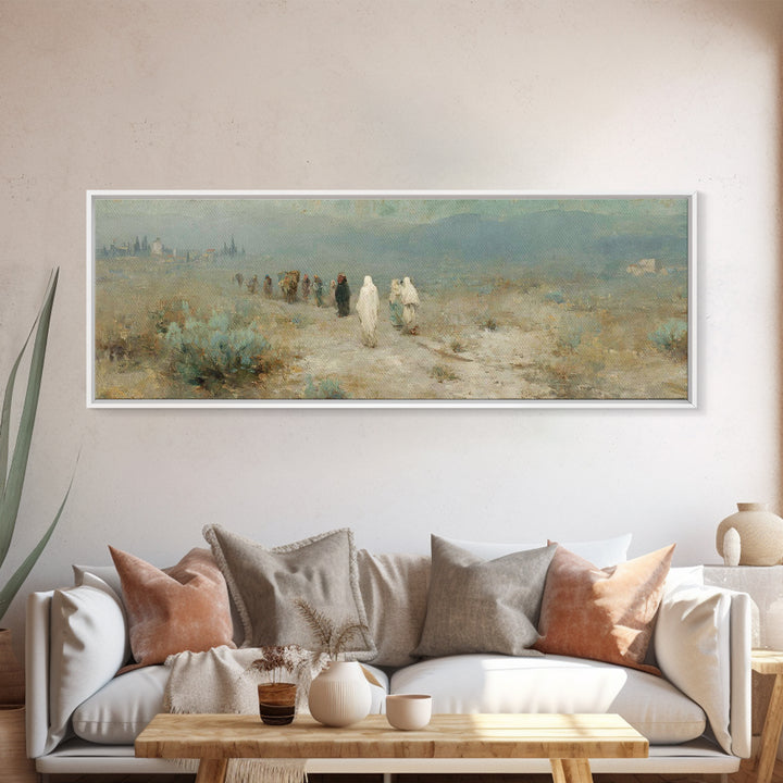 Wandering Saints Path – Framed Canvas Print – Christian Art Canvas – Panoramic Wall Art – Christian Decor – Christmas Art – Christian Paint
