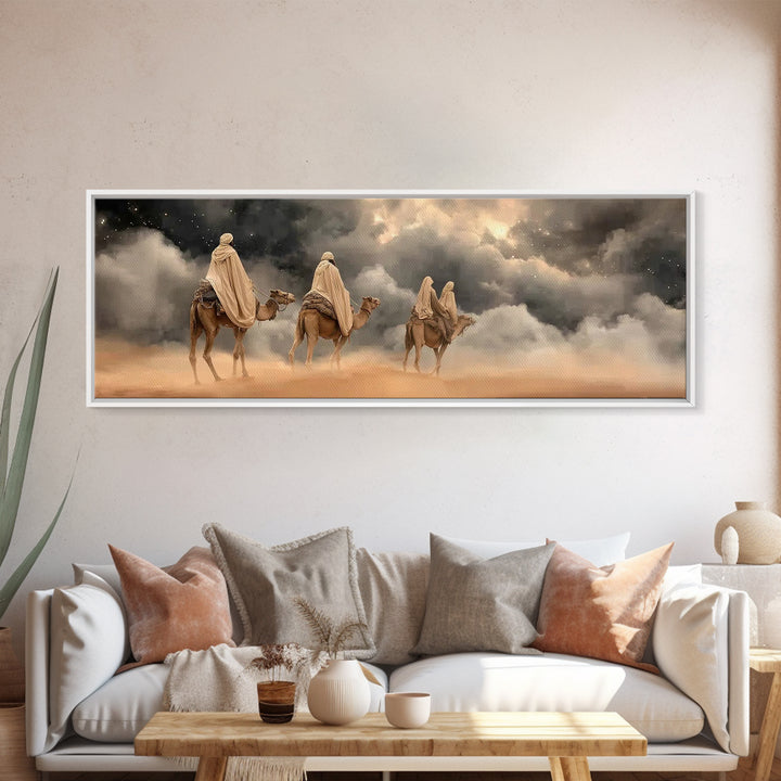 Starward Journey Peace | Framed Canvas Print | Christian Wall Art | Panoramic Art | Christian Art Canvas | Christmas Wall Art | Christian G