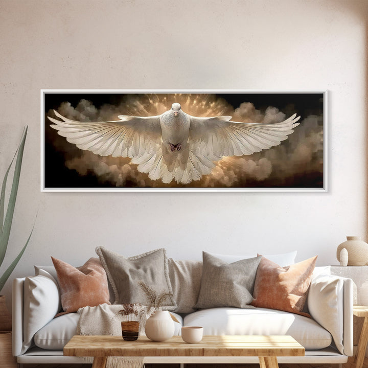 Spirit Of Radiance, Framed Canvas Print, Christian Art Canvas, Panoramic Painting, Christian Wall Art, Christmas Art, Christian Decor
