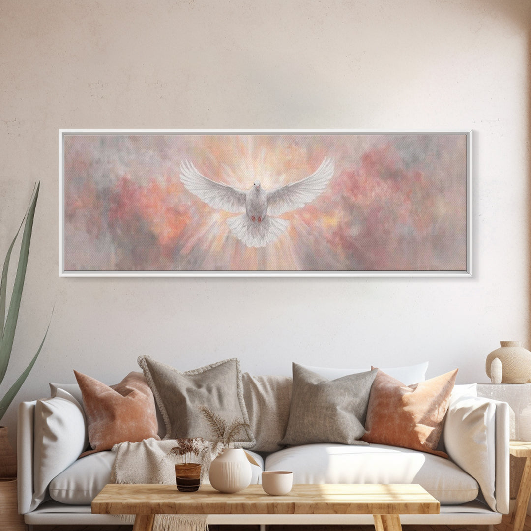 Sacred Dawn Flight – Framed Canvas Print – Christian Wall Art – Panoramic Art – Christian Art Canvas – Christian Christmas Art – Christian