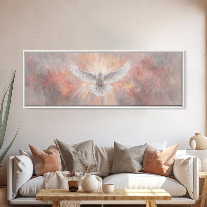 Sacred Dawn Flight – Framed Canvas Print – Christian Wall Art – Panoramic Art – Christian Art Canvas – Christian Christmas Art – Christian