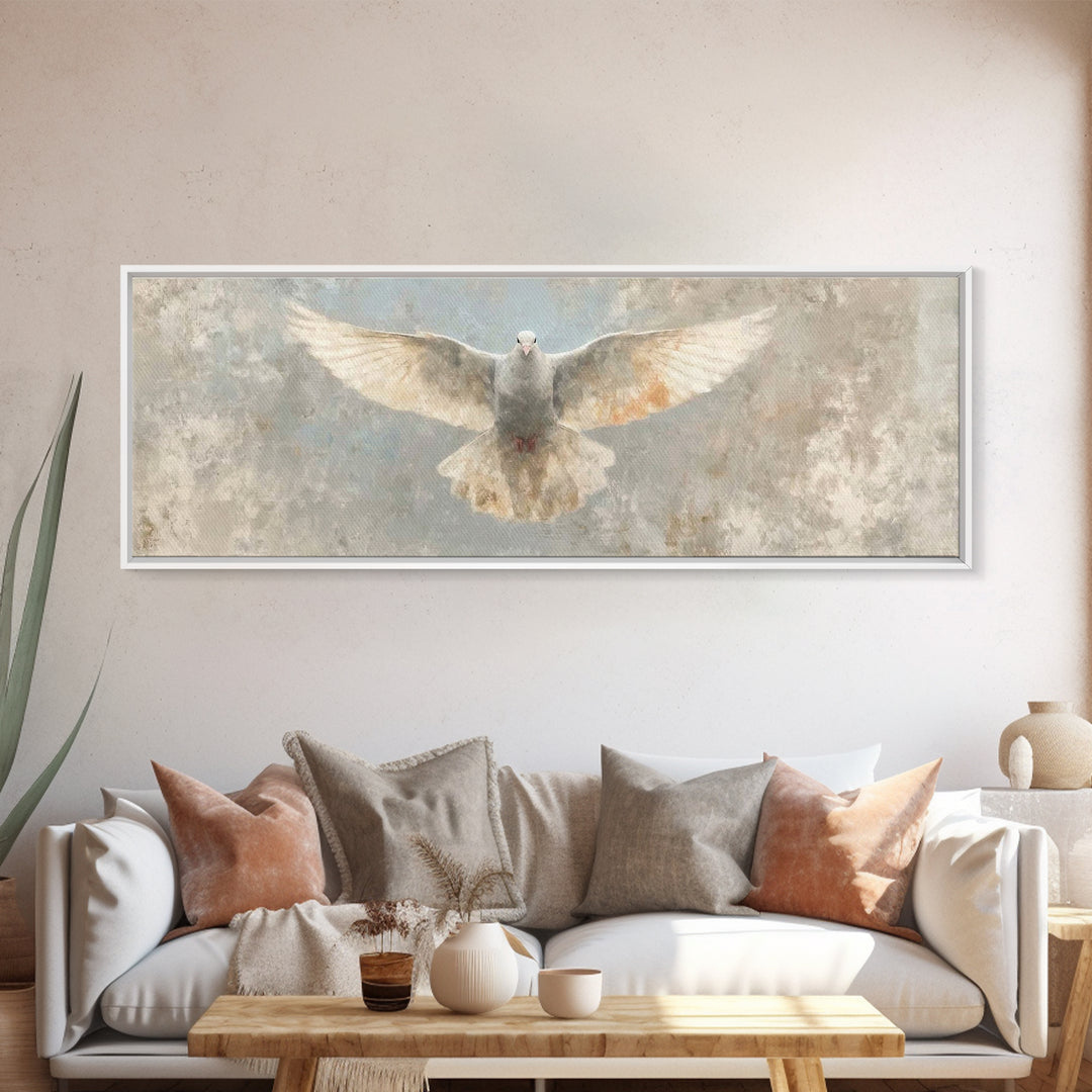 Peaceful Spirit Glow, Framed Canvas Print, Christian Art Canvas, Panoramic Art, Christian Wall Art, Christian Christmas Art, Christian Gift