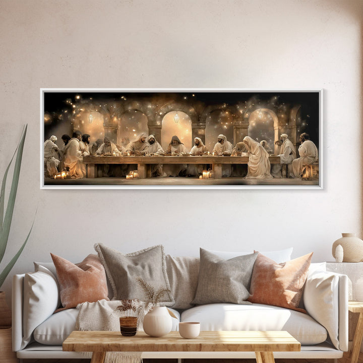 Evening Covenant Light | Framed Canvas Print | Christian Art Canvas | Panoramic Painting | Jesus Painting | Christian Wall Art