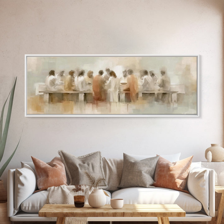 Upper Room Glow | Framed Canvas Print | Panoramic Art | Jesus Canvas Art | Christian Art Work | Large Christian Painting
