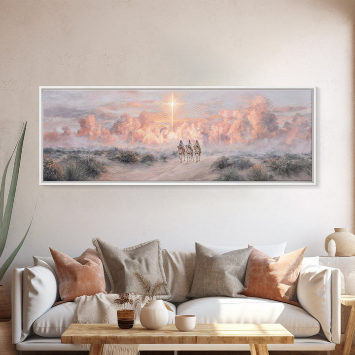 Dawn of Wonder – Framed Canvas Print – Christian Christmas Art – Panoramic Wall Art – Christian Art Print – Modern Christian Art – Christma