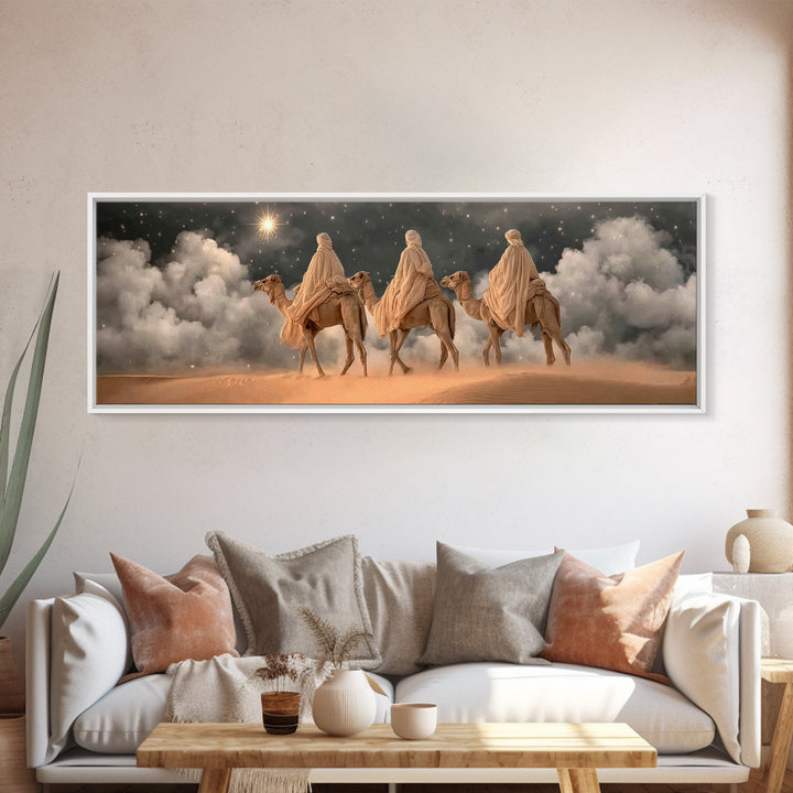 Star of Hope, Framed Canvas Print, Christian Art Print, Panoramic Art, Christmas Art, Christian Christmas Decor, Christian Wall Art