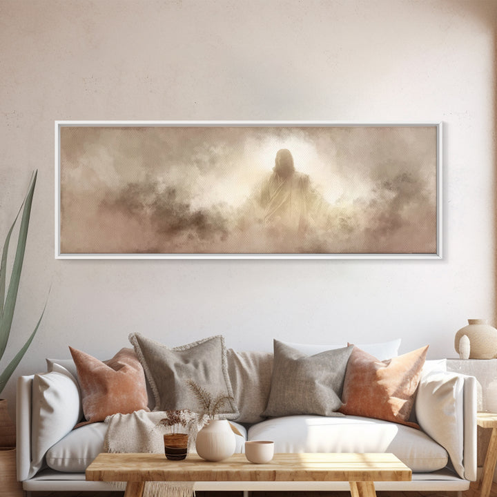 Heavenly Presence – Framed Canvas Print – Christian Art Canvas – Panoramic Wall Art – Jesus Christmas Art – Christian Wall Art – Christmas