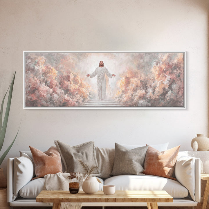 Glory Revealed | Framed Canvas Print | Christian Art Canvas | Panoramic Frame | Christian Wall Art | Jesus Painting | Christian Christmas A