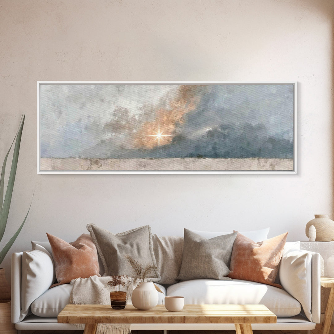 Sacred Ascension – Framed Canvas Print – Christian Art Canvas – Panoramic Wall Art – Jesus Painting – Christian Wall Art – Christian Christ