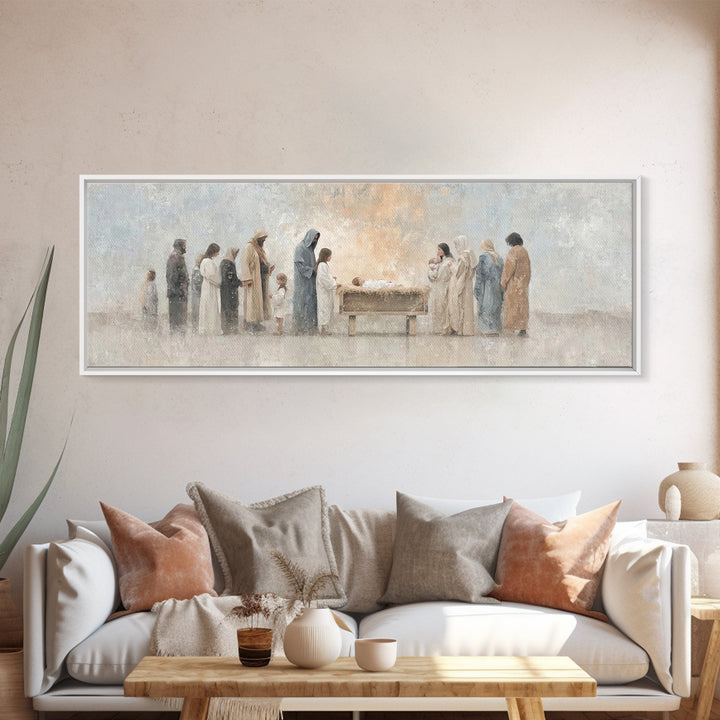 Children Of The Promise | Framed Canvas Print | Panoramic Print | Christian Wall Art | Christian Art Canvas | Christmas Art | Christian Chr