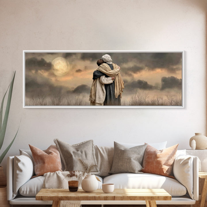 Gentle Leading – Framed Canvas Print – Christian Wall Art – Christian Art Canvas – Jesus Painting – Panoramic Painting – Christian Decor