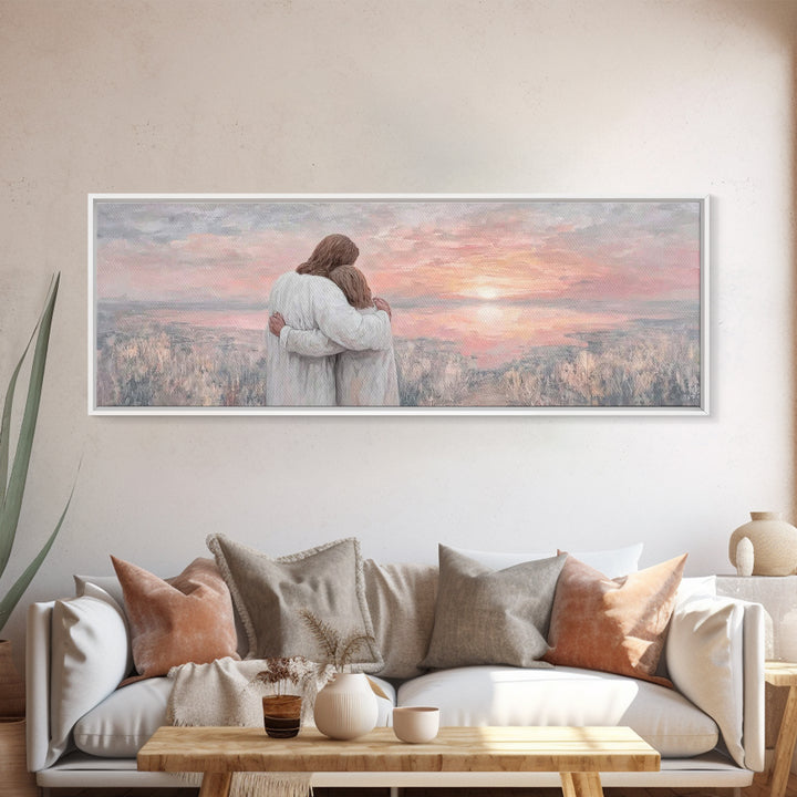 Eternal Hope, Framed Canvas Print, Christian Wall Art, Jesus Painting, Panoramic Art, Christian Art Canvas, Christian Christmas Art