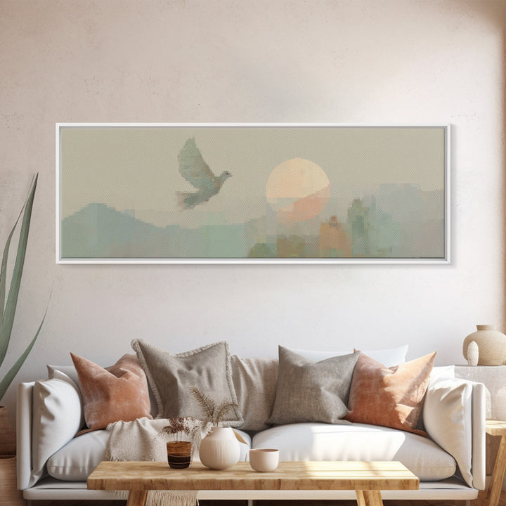 Solitude In Faith - Framed Canvas Print - Panoramic Art - Christian Art Canvas - Jesus Painting - Christian Wall Art - Modern Christian Pai