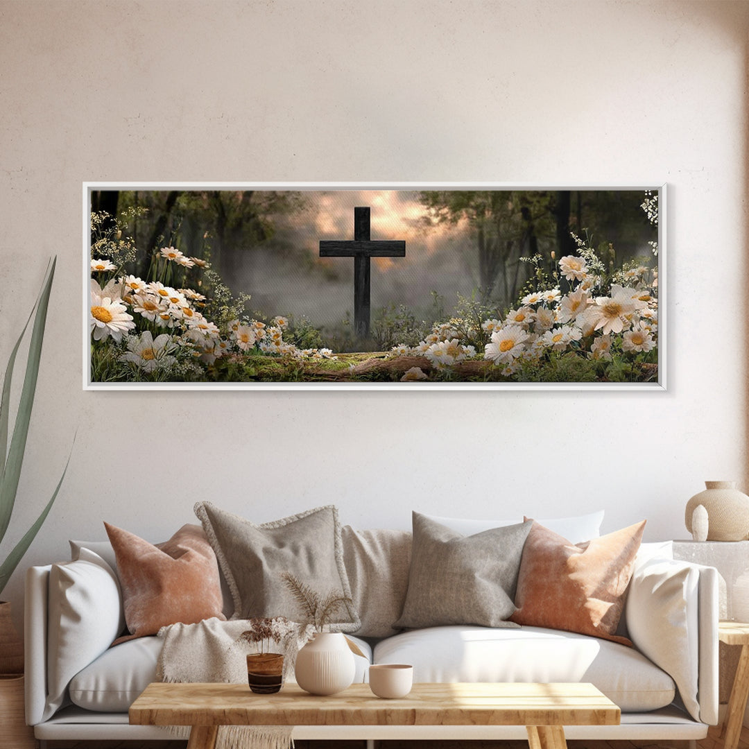 Forest Mercy | Framed Canvas Print | Christian Art Canvas | Christian Wall Art | Panoramic Print | Christian Art | Christian Gift