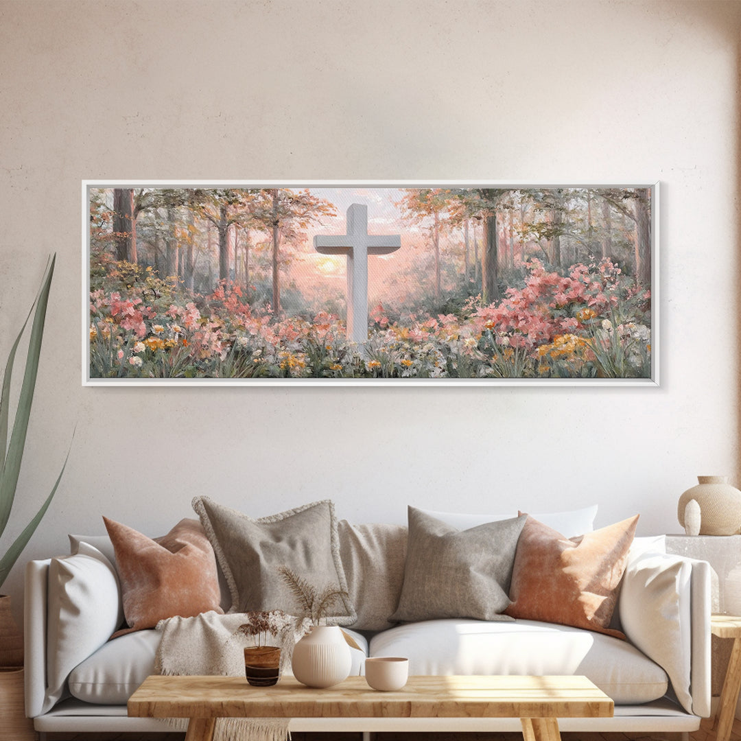 Morning Of Grace – Framed Canvas Print – Christian Wall Art – Christian Art Canvas – Panoramic Art – Christian Painting – Christian Gift