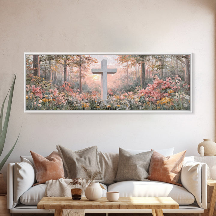 Morning Of Grace – Framed Canvas Print – Christian Wall Art – Christian Art Canvas – Panoramic Art – Christian Painting – Christian Gift