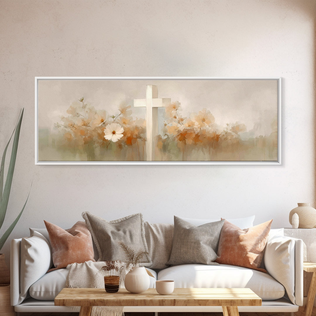 Blooming Hope, Framed Canvas Print, Christian Art Canvas, Christian Wall Art, Panoramic Print, Christian Art, Christian Gift