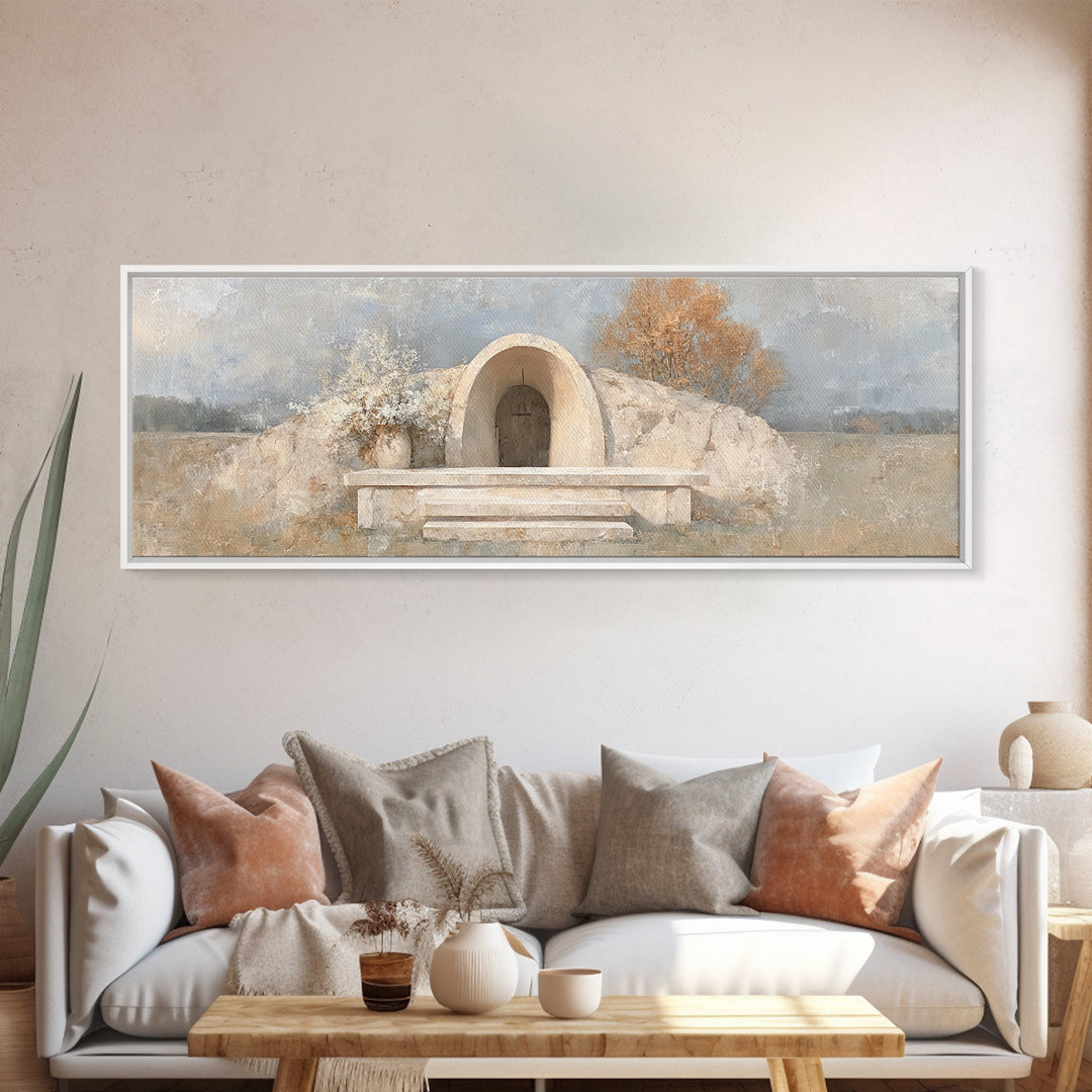 Risen Dawn | Framed Canvas Print | Christian Wall Art | Christian Art Canvas | Panoramic Art | Christian Art | Christian Gift