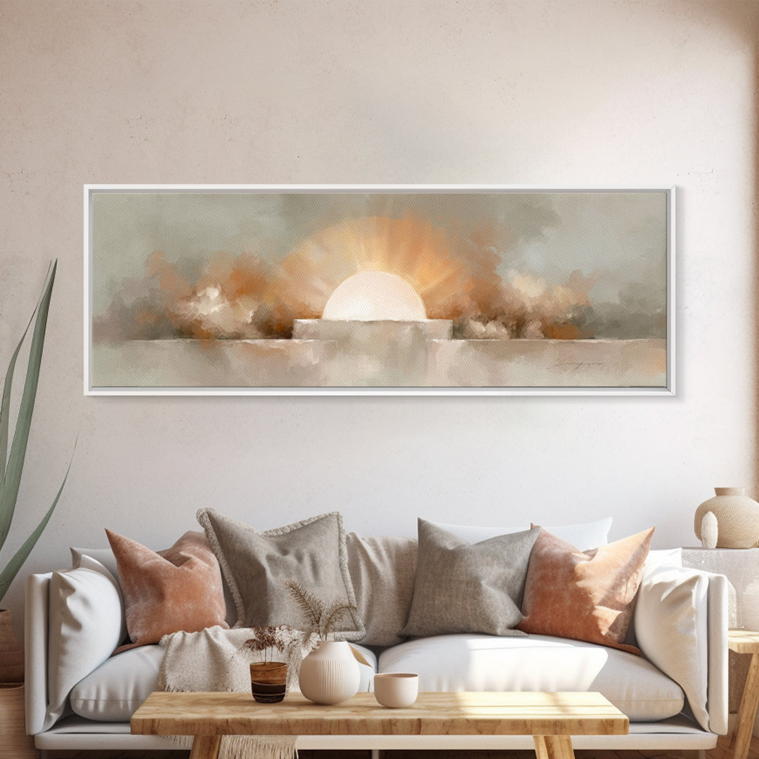 Stone Of Glory – Framed Canvas Print – Christian Wall Art – Christian Art Canvas – Panoramic Painting – Christian Art – Christian Gift
