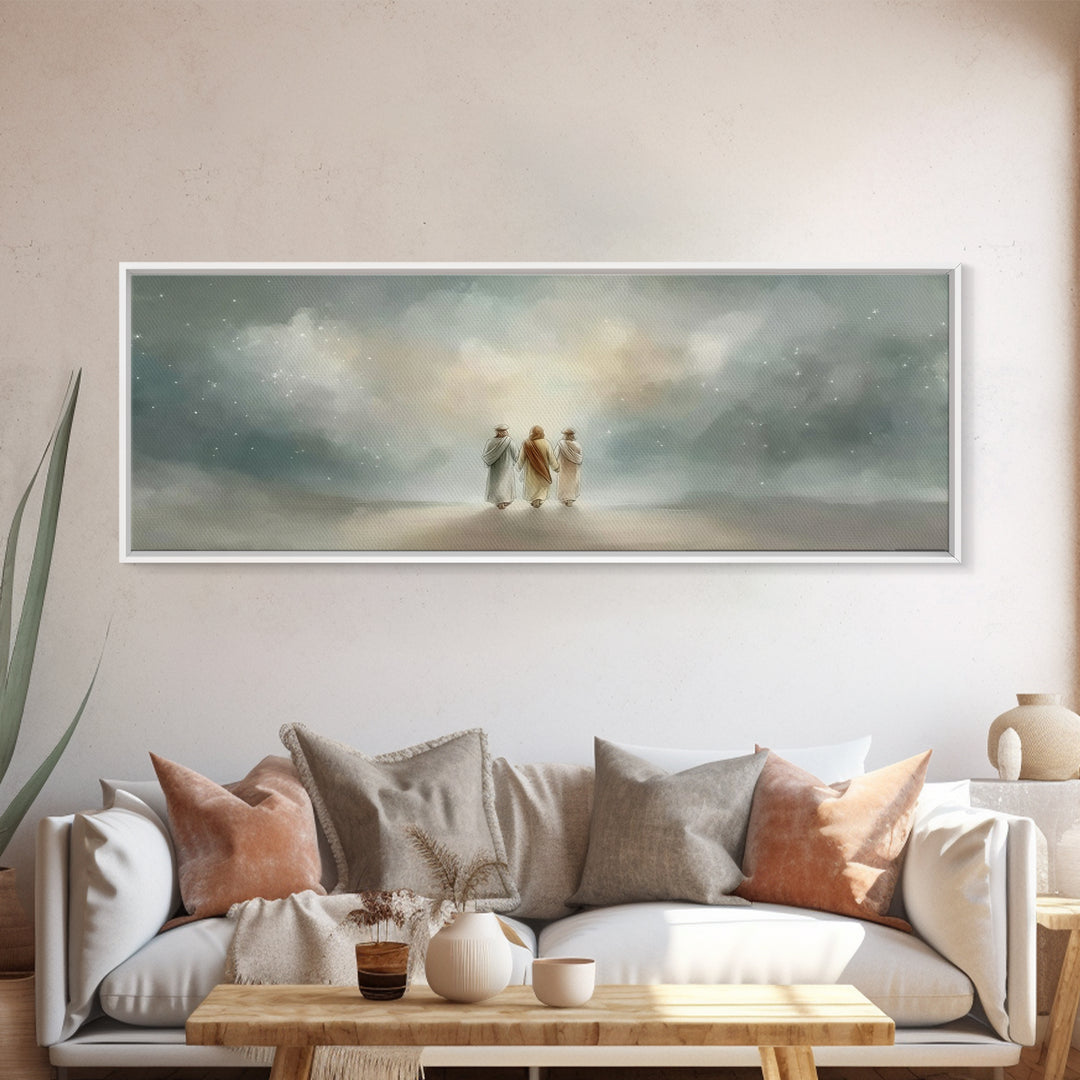 Guided By Glory | Framed Canvas Print | Christian Wall Art | Christian Art Canvas | Panoramic Art | Christian Art Gift | Christmas Wall Art