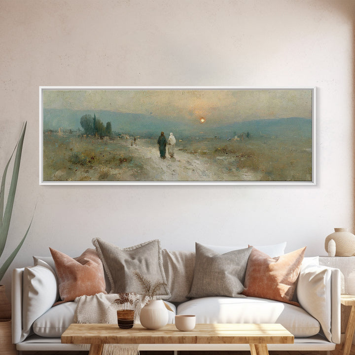 Sunset Journey Grace | Framed Canvas Print | Christian Wall Art | Christian Art Canvas | Extra Wide Art | Christian Painting | Christmas Ar