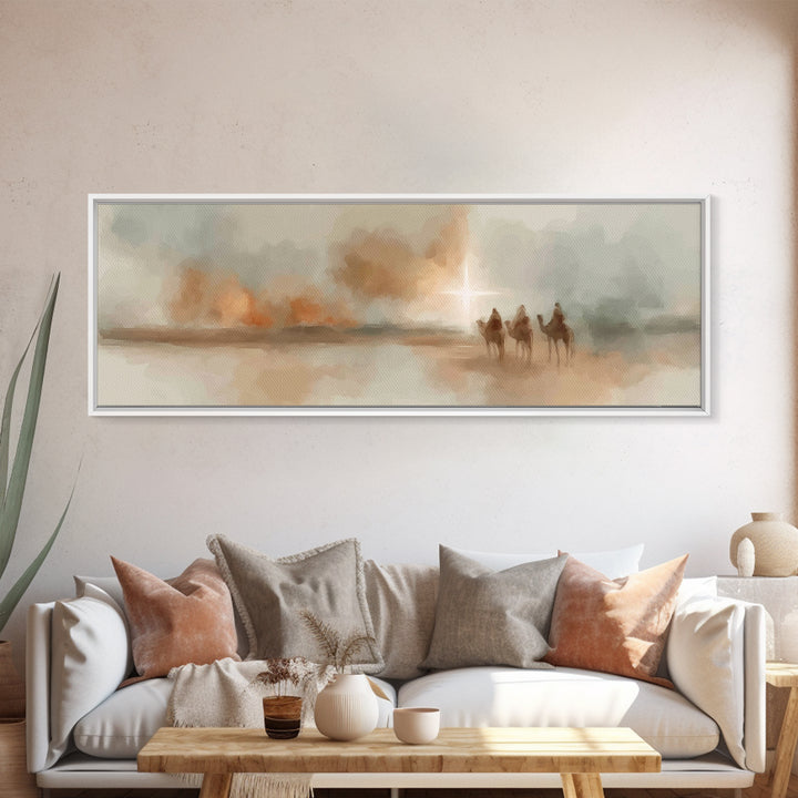 Holy Star Caravan – Framed Canvas Print – Christian Wall Art – Christian Art Canvas – Panoramic Wall Art – Christmas Art – Christian Gift