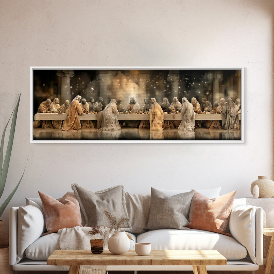 Heavenly Arrival – Framed Canvas Print – Christian Wall Art – Christian Art Canvas – Extra Wide Art – Christian Painting