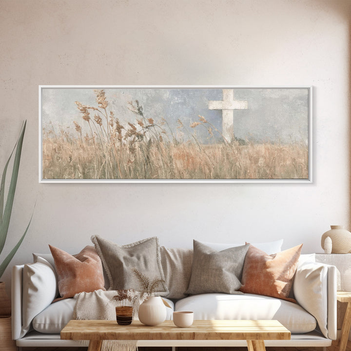 Harvest Of Faith, Framed Canvas Print, Christian Art Canvas, Christian Wall Art, Panoramic Print, Christian Decorations