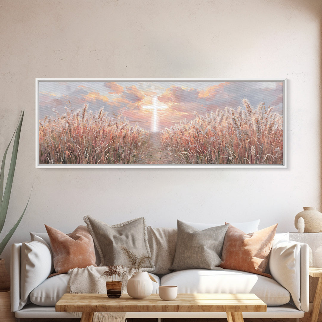 Cross Of Renewal – Framed Canvas Print – Christian Art Canvas – Christian Wall Art – Panoramic Wall Art – Christian Art