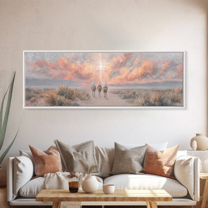 Starward Journey | Framed Canvas Print | Panoramic Wall Art | Christian Art Canvas | Christian Wall Art | Jesus Painting