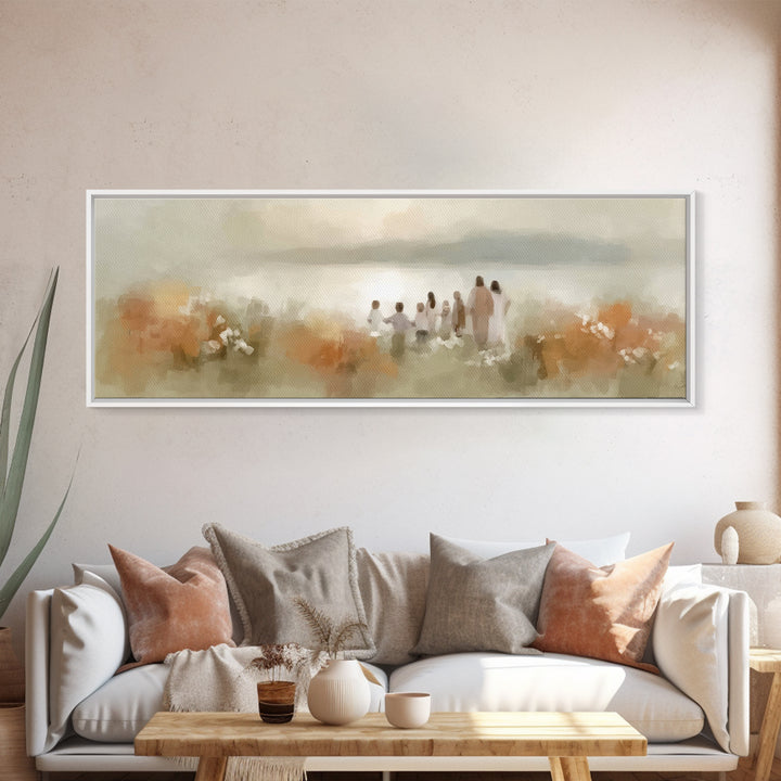 Dawn Of Salvation | Framed Canvas Print | Christian Art Canvas | Panoramic Wall Art | Jesus Painting | Christian Decor | Christian Art Prin