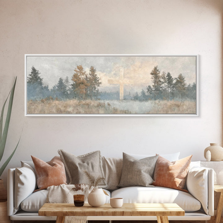 Forest Of Salvation | Framed Canvas Print | Panoramic Wall Art | Christian Art Canvas | Christian Painting | Christian Decor | Christian Ar
