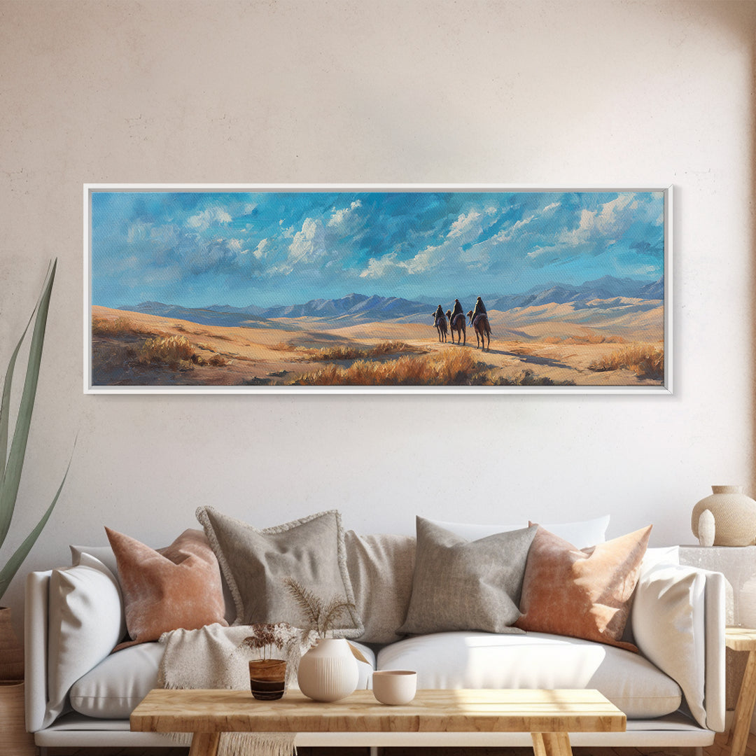Holy Caravan – Framed Canvas Print – Christian Art Canvas – Jesus Painting – Panoramic Painting – Christian Wall Art