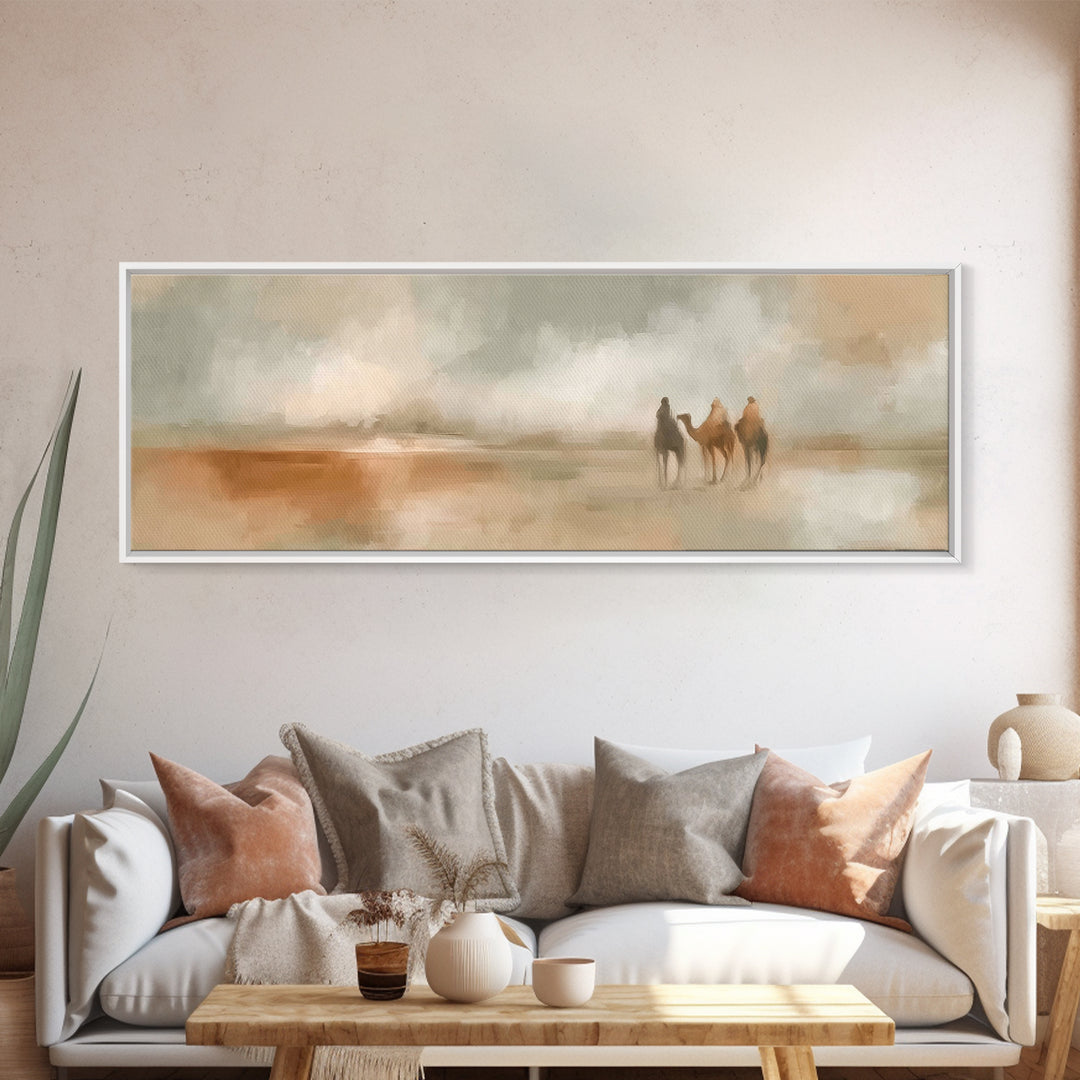 Wandering Saints | Framed Canvas Print | Christian Wall Art | Jesus Painting | Panoramic Art | Christian Art Canvas