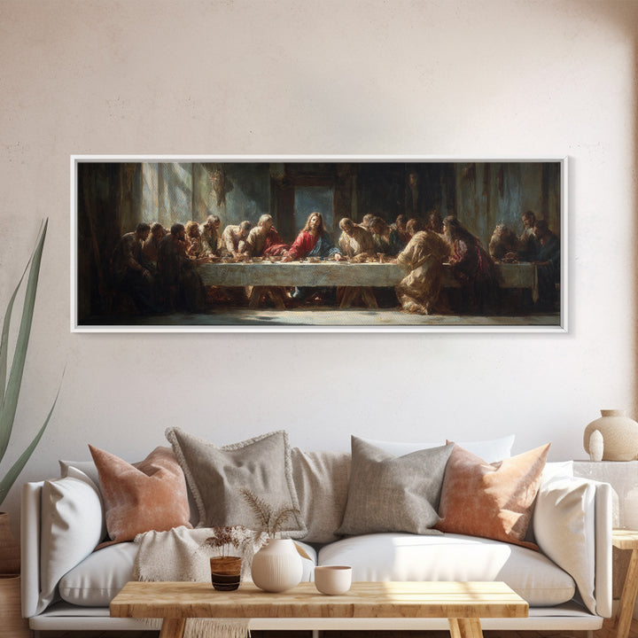 Supper Of Unity - Framed Canvas Print - Panoramic Wall Art - Christian Art Canvas - Christian Painting - Christian Wall Art - Large Christi