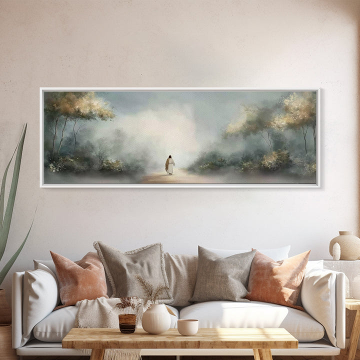 Fields Of Renewal, Framed Canvas Print, Panoramic Art, Christian Art Canvas, Jesus Art Print, Christian Wall Art, Modern Christian Painting
