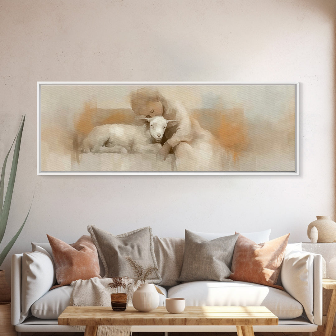 Holy Innocence | Framed Canvas Print | Christian Art | Panoramic Frame | Christian Christmas Art | Framed Christian Art | Christian Paintin