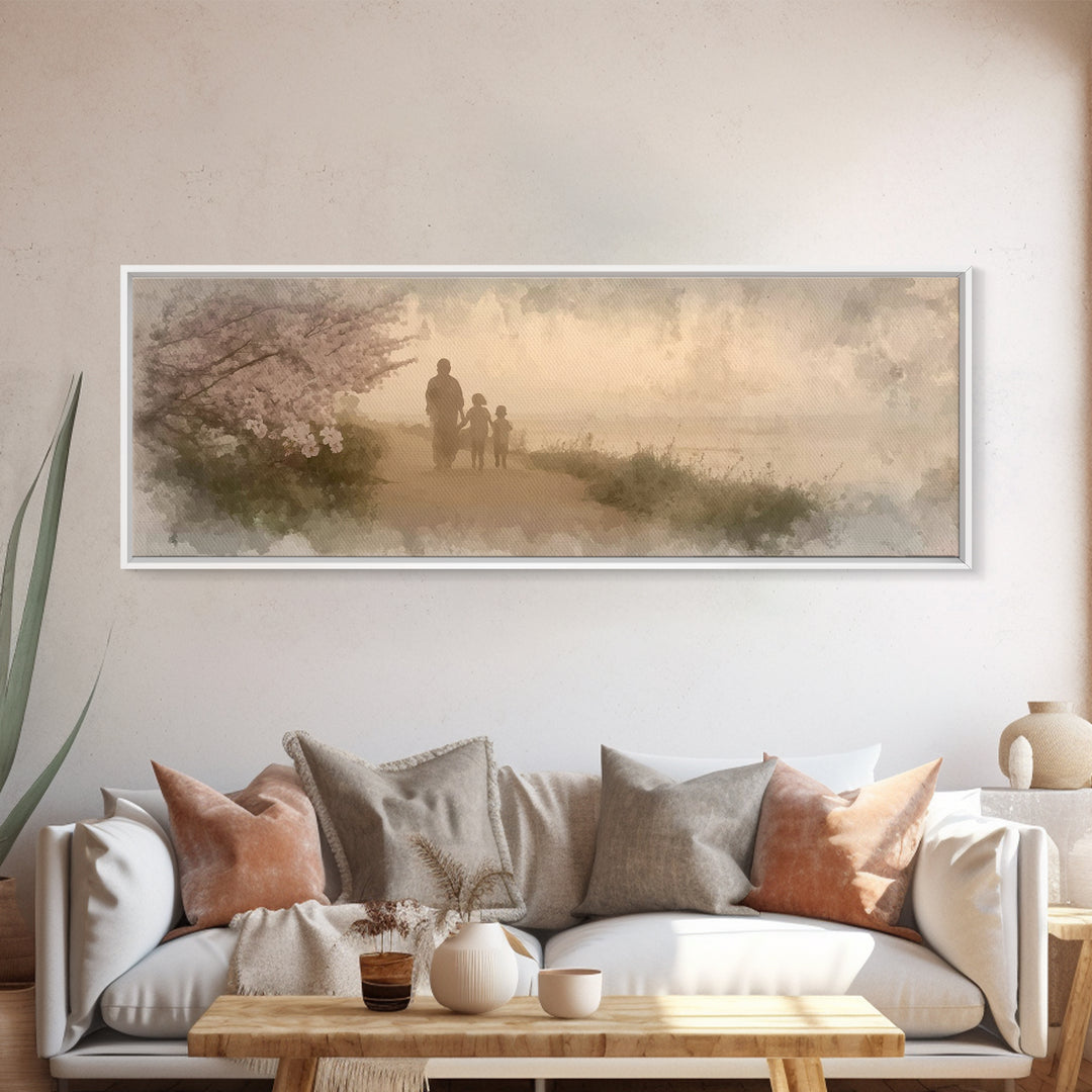 Guiding Light | Framed Canvas Print | Christian Art Canvas | Panoramic Art | Jesus Painting | Modern Christian Art | Christmas Wall Art