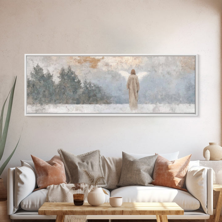 Silent Angel Watch – Framed Canvas Print – Panoramic Print – Christian Art – Minimalist Christian Art – Christian Art Canvas – Christmas Ar