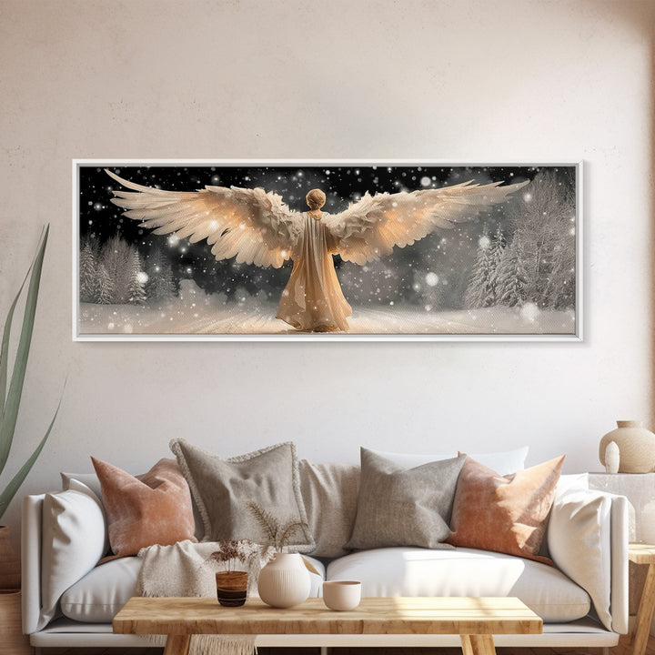 Wings Of Glory | Framed Canvas Print | Panoramic Art | Christian Wall Art | Christian Art Canvas | Christmas Art | Christian Gift