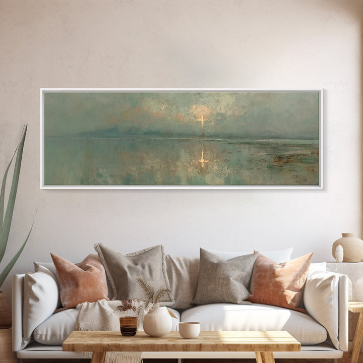 The Eternal Horizon – Framed Canvas Print – Christian Wall Art – Panoramic Art – Christian Art Canvas – Jesus Painting – Christian Christma