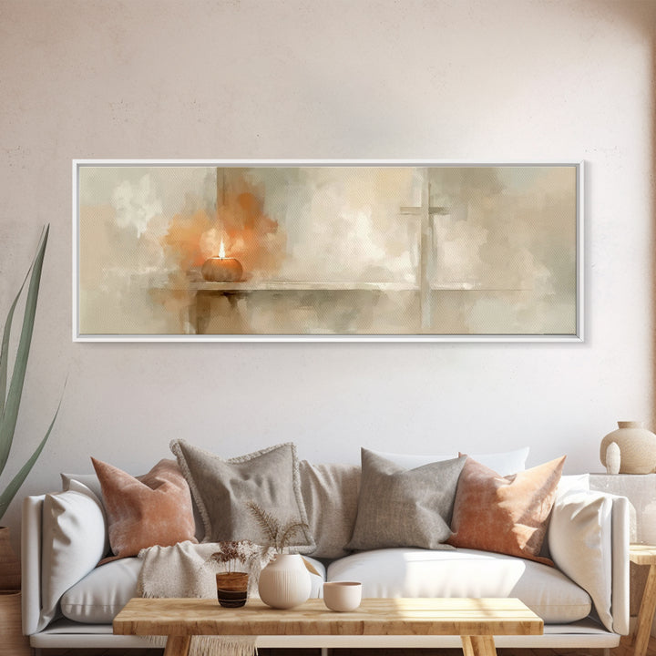 Graceful Ember, Framed Canvas Print, Panoramic Art, Christian Art Canvas, Christian Wall Art, Christian Christmas Art
