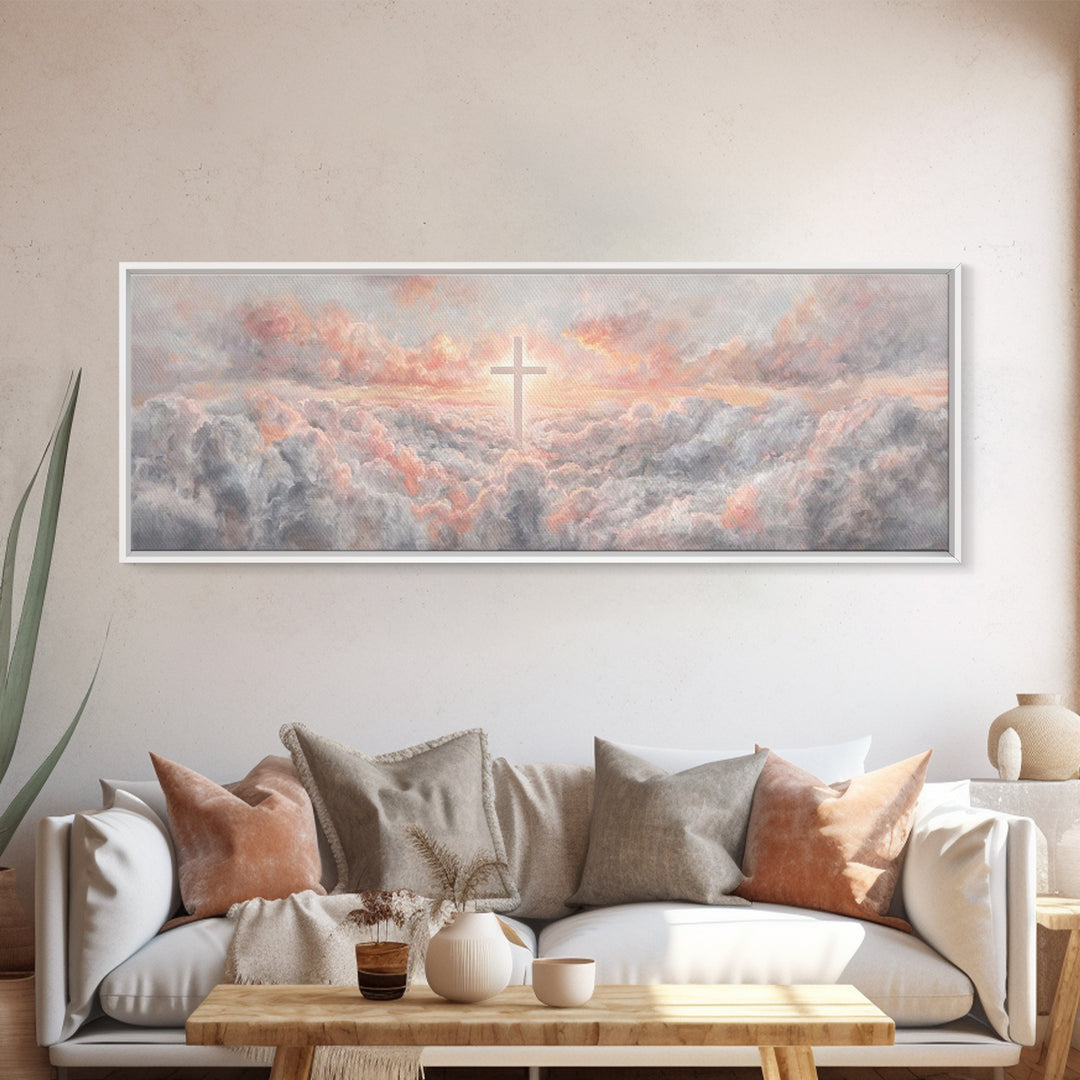 Dawn Of Renewal | Framed Canvas Print | Christian Wall Art | Christian Art Canvas | Christian Painting | Christmas Art Prints | Panoramic P