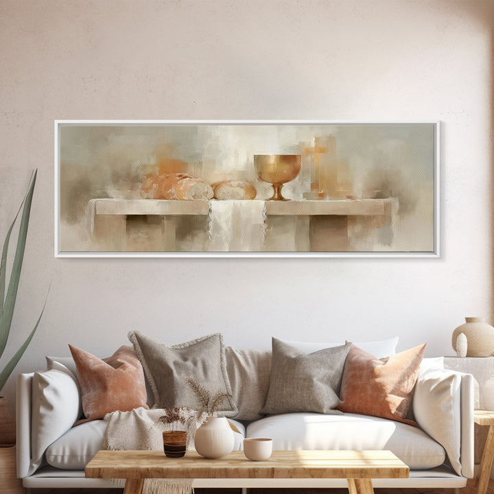 Bread Of Covenant – Framed Canvas Print – Christian Wall Art – Christian Art Canvas – Panoramic Art – Christian Christmas Art