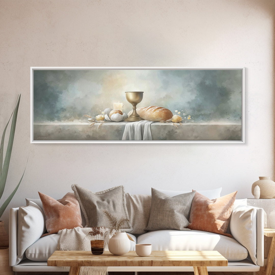 Holy Feast Radiance – Framed Canvas Print – Christian Art Canvas – Panoramic Wall Art – Christian Wall Art – Christmas Art
