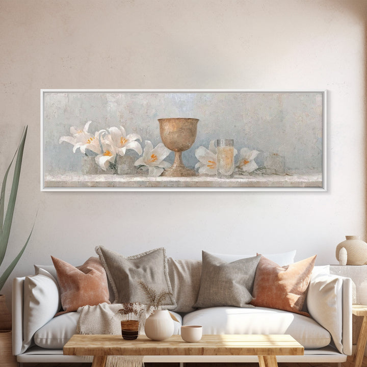Eternal Bloom | Framed Canvas Print | Christian Art Canvas | Panoramic Frame | Christian Wall Art | Christmas Art