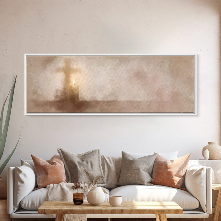 Hallowed Glow | Framed Canvas Print | Christian Art Canvas | Panoramic Art | Christian Wall Art | Christian Christmas Art