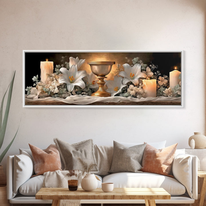 Chalice Of Light – Framed Canvas Print – Christian Wall Art – Christian Art Canvas – Panoramic Wall Art – Christmas Art – Christian Gift Id