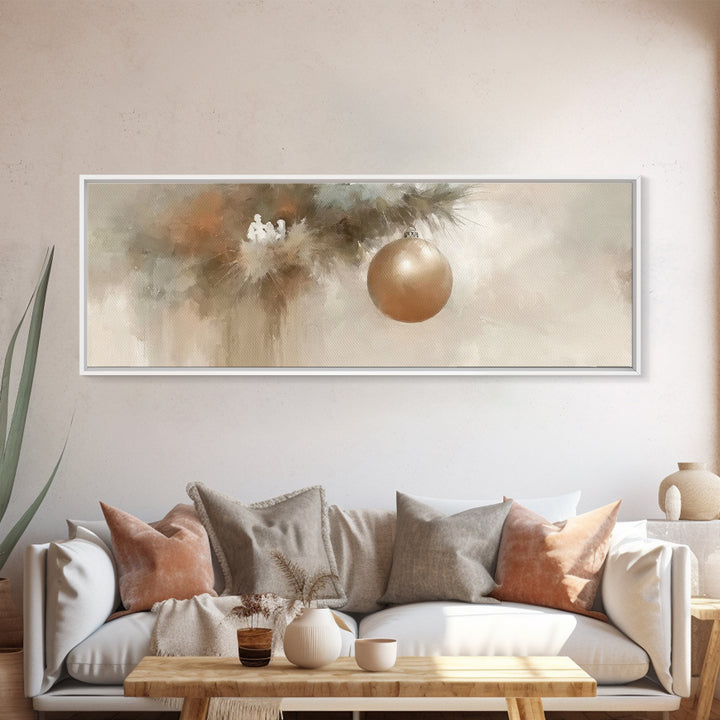 Gentle Advent Calm – Framed Canvas Print – Christmas Art – Panoramic Frame – Christian Wall Art – Modern Christian Art – Christmas Canvas W