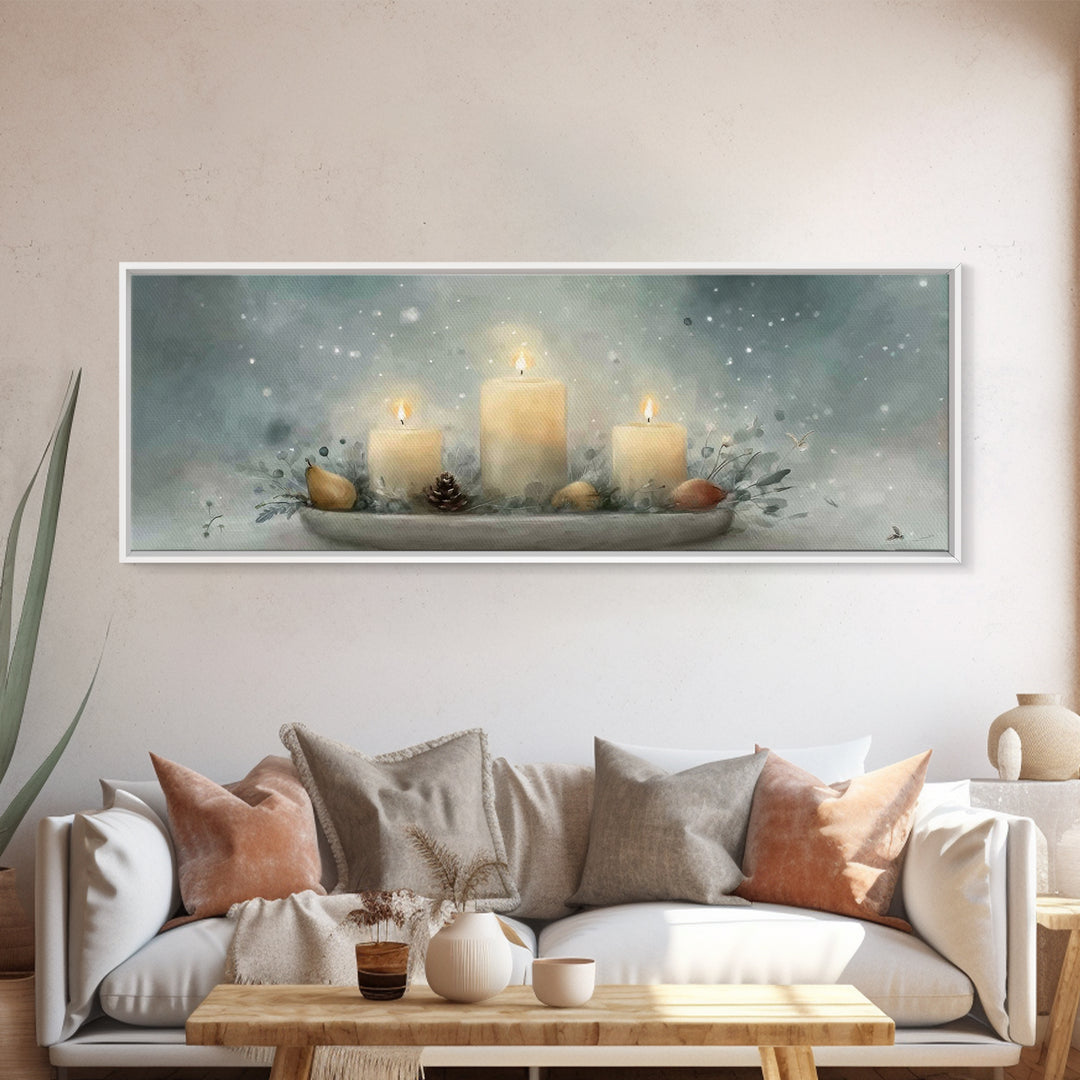 Advent Peace, Framed Canvas Print, Christian Christmas Art, Panoramic Painting, Christian Art Canvas, Christian Wall Art